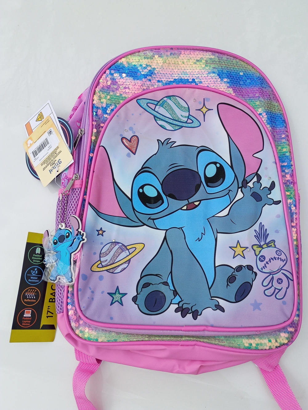 Disney Lilo & Stitch Pink Sequin Kids Backpack